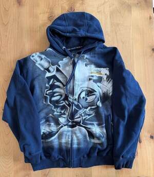 Vintage Y2K Lot 29 Marvin the Martian Full Print Thermal-Lined Zip-Up Hoodie XL